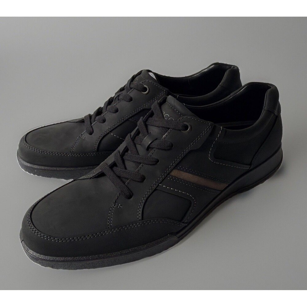 NIB Mens Ecco Transporter Black Nubuck Low Top Sneaker Comfort Sz 15/15.5 EU 49
